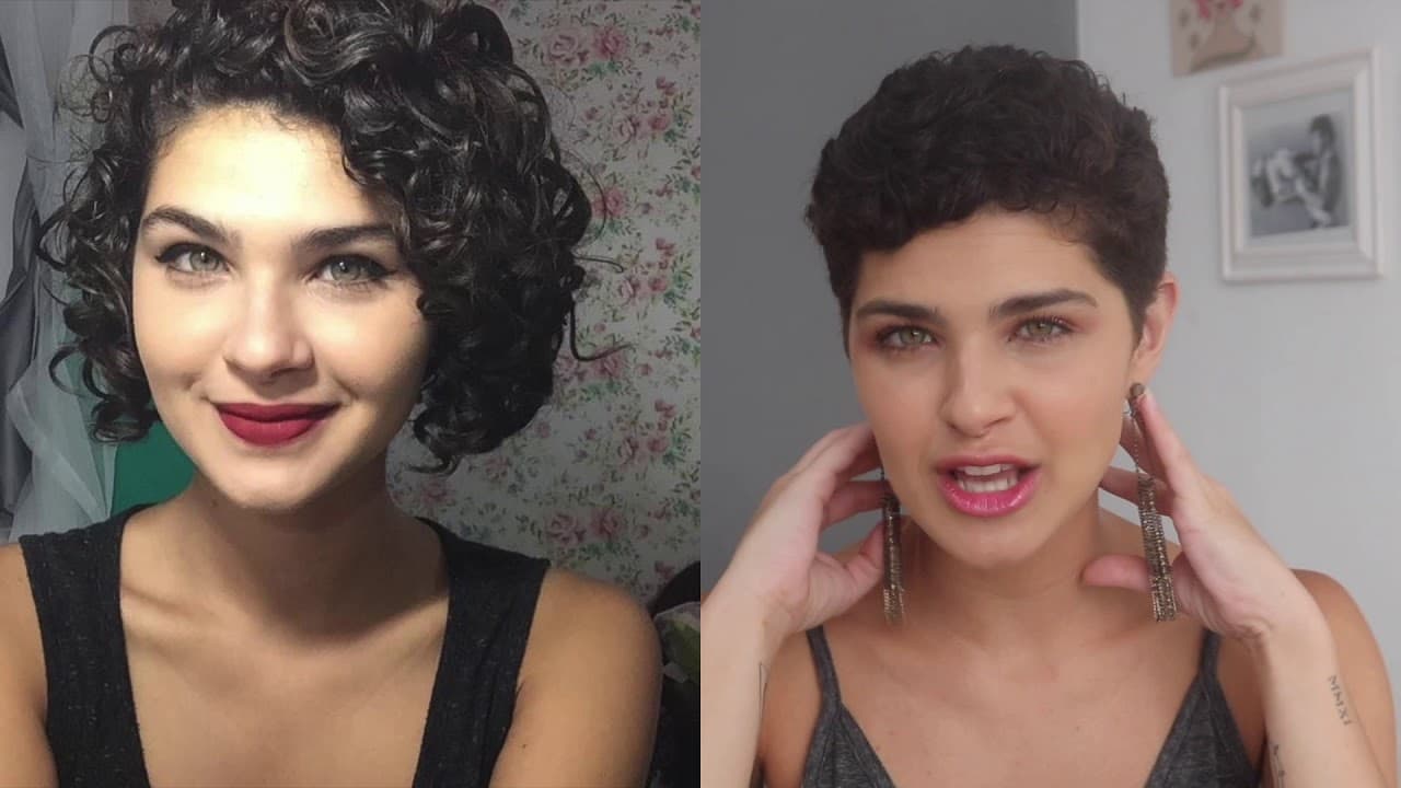 Cabelos curtos cacheados (Foto Reprodução/Montagem/Youtube)