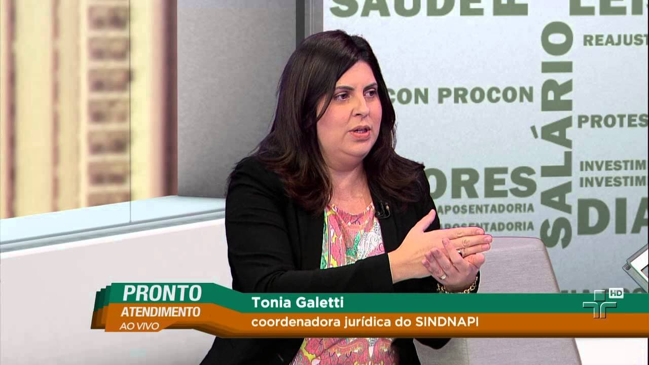 Tônia Galetti, advogada e coordenadora jurídica do SINDNAPI (Foto Reprodução/Youtube)