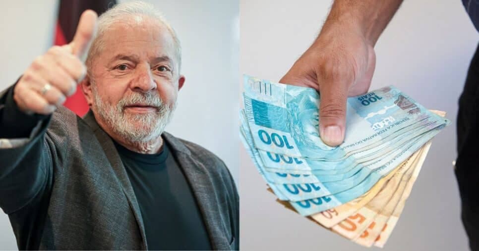 Luiz Inácio Lula da Silva e ilustração salário mínimo (Fotos: Reproduções / Ricardo Stuckert / Canva)