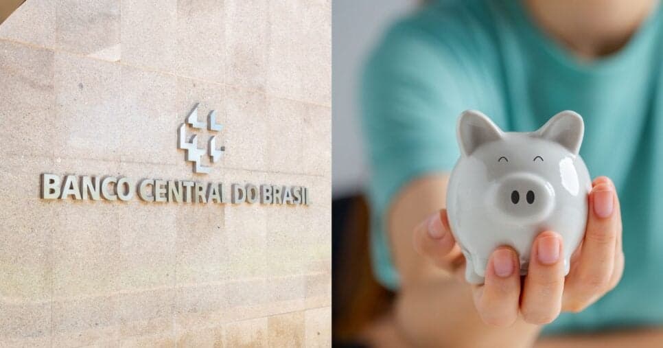 Banco Central e ilustração poupança (Fotos: Reproduções / Internet / Canva)