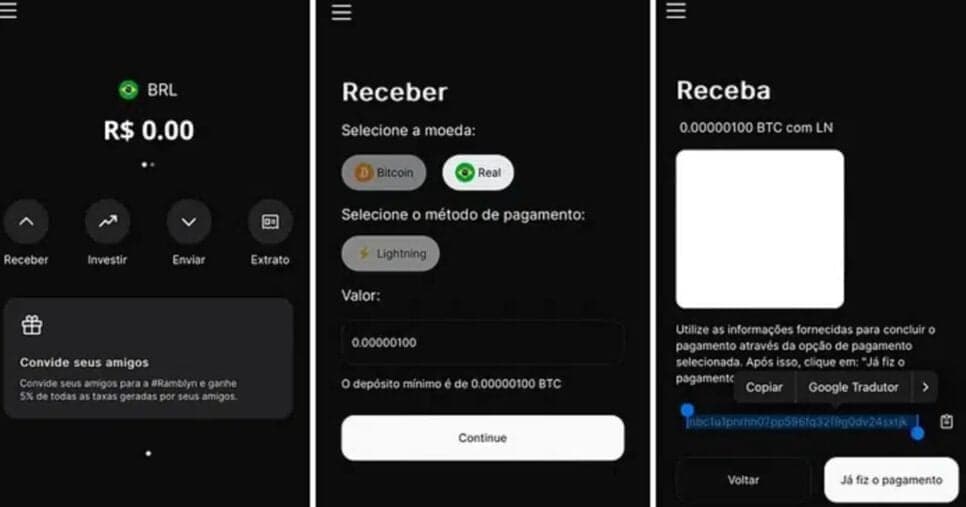 Aplicativo Ramblyn viabilizava a negociação de bitcoin no Brasil com Pix (Foto: Reprodução/Plataforma) Aplicativo Ramblyn viabilizava a negociação de bitcoin no Brasil com Pix (Foto: Reprodução/Plataforma)