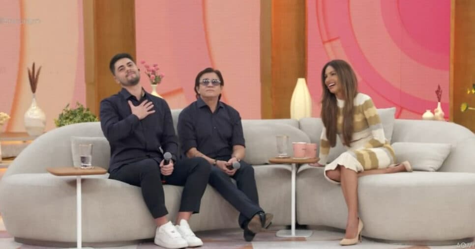 Chitãozinho e Enrico no Encontro com Patrícia Poeta na Globo (Foto: Reprodução)