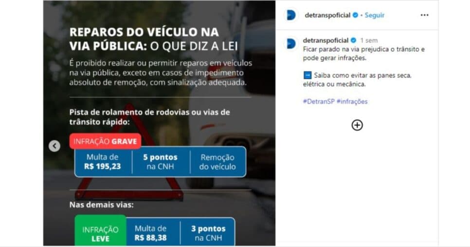 Publicação do Detran SP