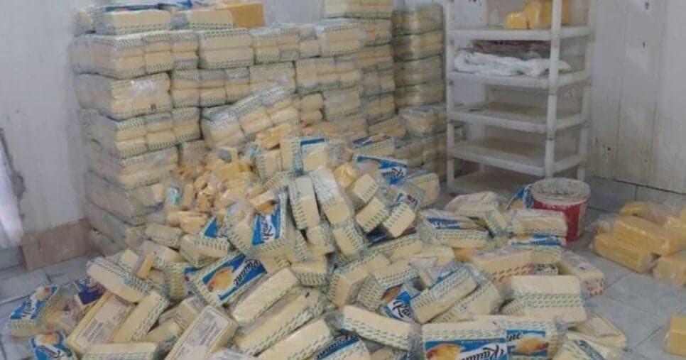 Queijo apreendido (Foto Reprodução/SEFAZ) Queijo apreendido (Foto Reprodução/SEFAZ)