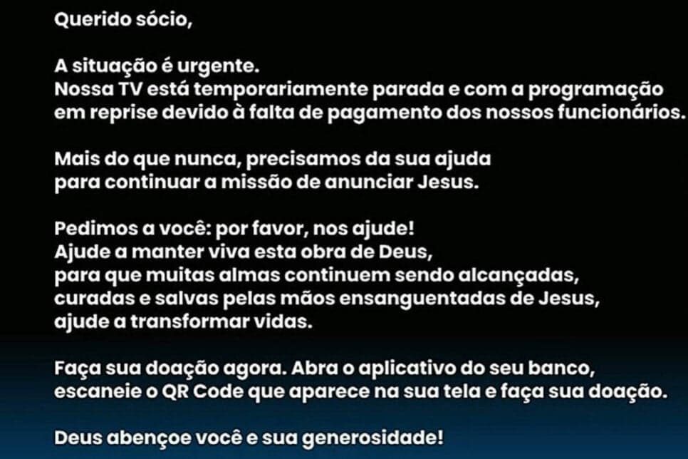 Emissora de TV emite comunicado (Foto: Reprodução)