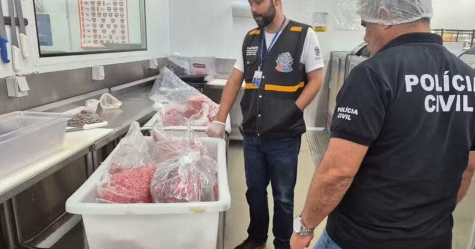 Polícia apreende 280 kg de carne vencida (Foto: Reprodução/Polícia Civil)