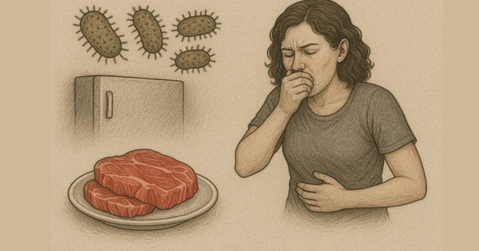 Ilustração de contaminação por carne estragada (Foto Reprodução/gmn)