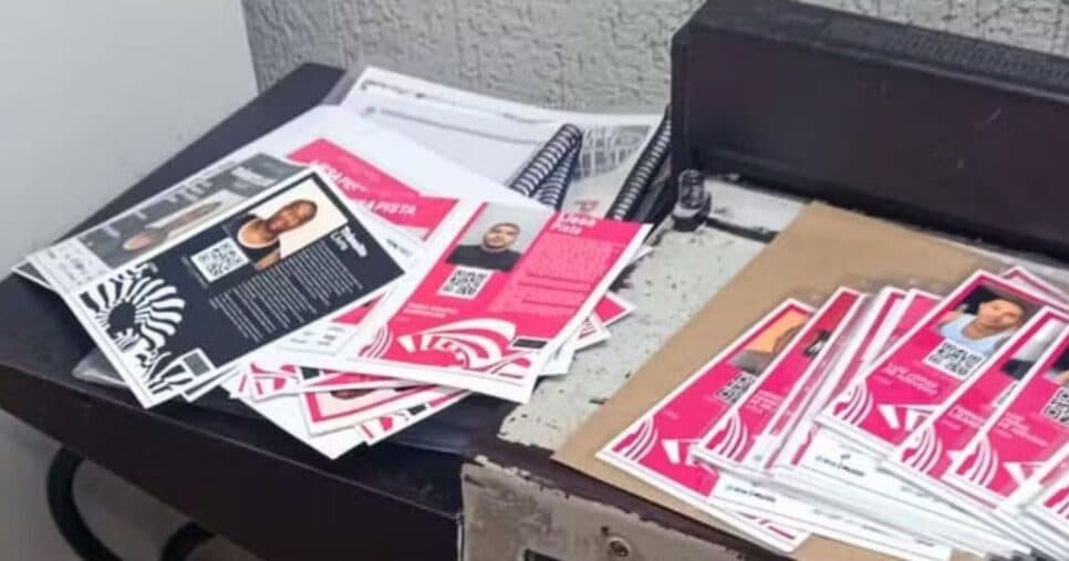 Credenciais falsificadas (Foto Reprodução/G1)