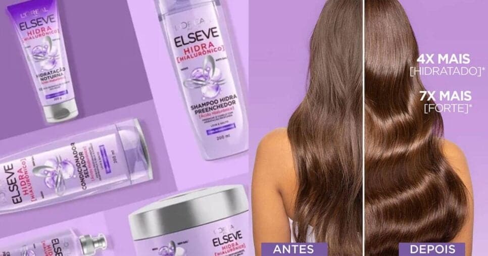 Linha Elseve Hidra Hialurônico (Foto Reprodução/L'Oréal) Linha Elseve Hidra Hialurônico (Foto Reprodução/L'Oréal)