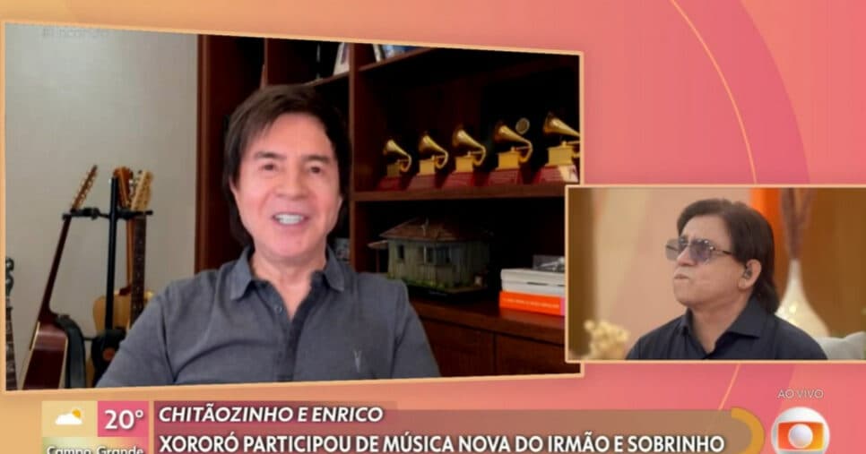 Famoso cantor sertanejo manda recado ao vivo para irmão (Foto: Reprodução/Globo)