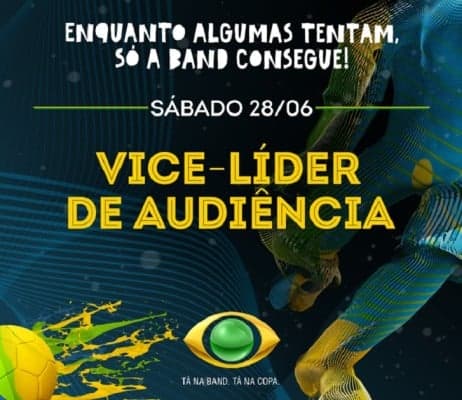 Band registra a vice-liderança na média-dia de sábado (28/06)