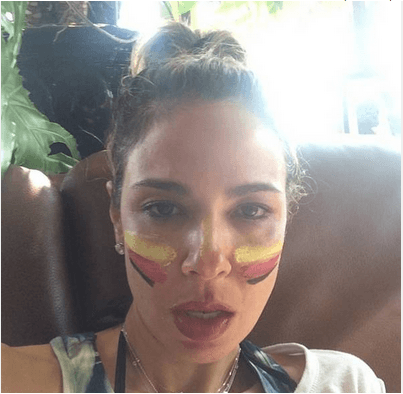 Luciana Gimenez pinta bandeira da Alemanha ao contrário no rosto e vira piada na internet