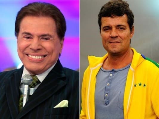 Silvio Santos zomba do cabelo de Felipe Camargo em programa