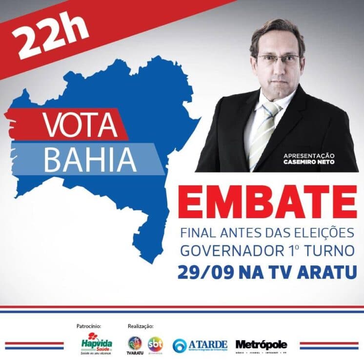 Afiliada do SBT na Bahia promove debate para governador