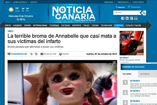 Pegadinha da Annabelle ganha repercussão internacional
