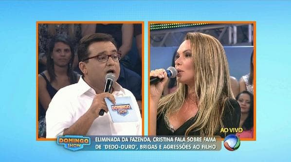 Cristina Mortágua se estranha com Geraldo Luís ao vivo no "Domingo Show"