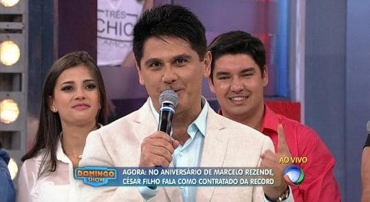 César Filho aparece pela primeira vez na Record após contratação