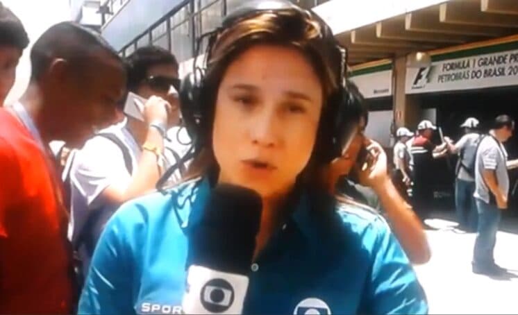 Fernanda Gentil comete gafe ao brincar com nomes de pilotos ao vivo