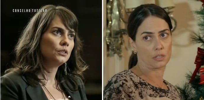 No mesmo dia, atriz aparece em novela da Globo e em série da Record
