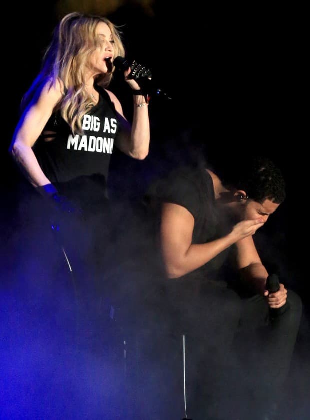 Após fazer ‘‘cara feia’’, Drake revela que adorou ser beijado por Madonna; confira!