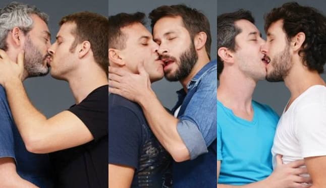 Atores do mesmo sexo se beijam para campanha; Confira todas as fotos!