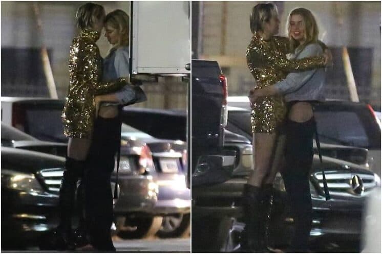 Miley Cyrus é flagrada aos beijos com a namorada em hotel de Hollywood