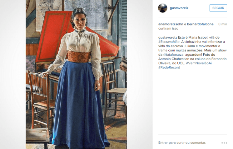 Divulgada foto de Thaís Fersoza caracterizada como Maria Isabel, a vilã de "Escrava Mãe"