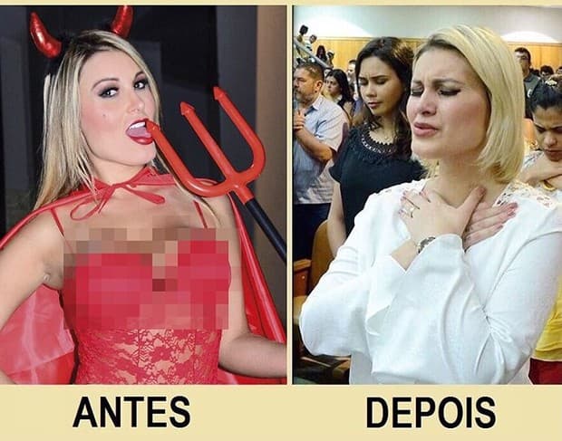 Andressa Urach posta foto de antes e depois e fala de pecado