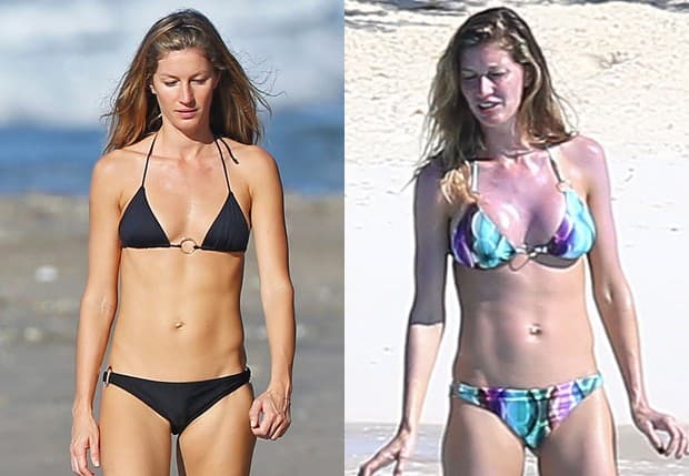 Gisele Bündchen aparece com seios maiores; confira