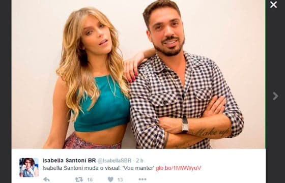 Isabella Santoni muda cor de cabelo para nova personagem