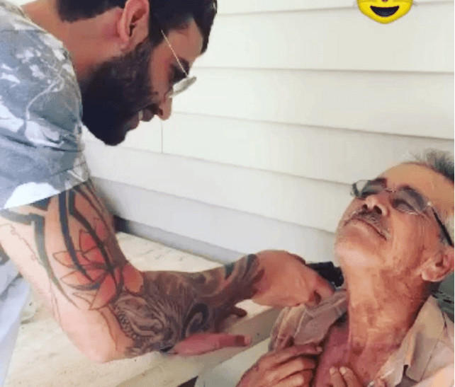 Após morte da mãe, Gusttavo Lima posta vídeo fazendo a barba do pai