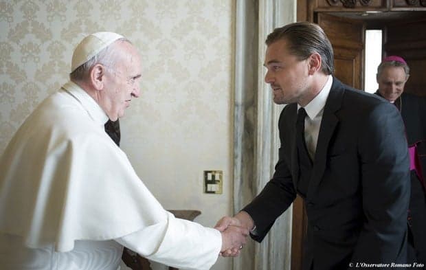 Leonardo Dicaprio tem encontro com Papa Francisco no Vaticano