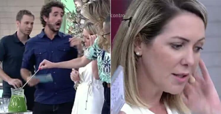 Susto! Marimbondo invade o 'Encontro' e pousa na cabeça de convidada