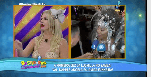 Durante cobertura do Carnaval na RedeTV, Val Marchiori diz que Ludmilla tem cabelo de Bombril