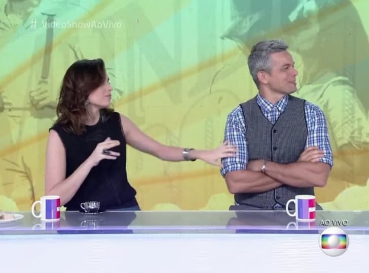 Monica Iozzi cita nome de Klebber Toledo no "Vídeo Show" e Otaviano Costa "não perdoa"