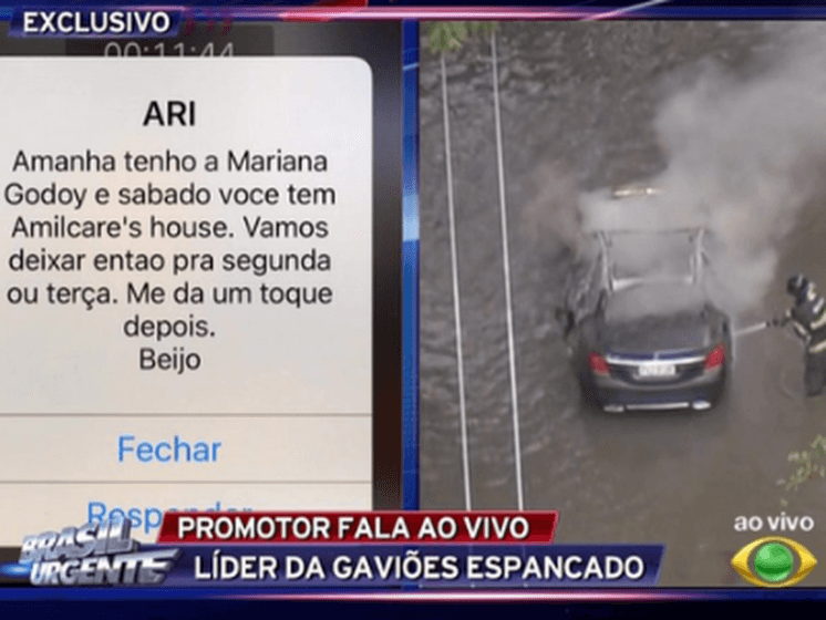 Gafe! Datena usa celular no “Brasil Urgente” e acaba exibindo mensagem particular