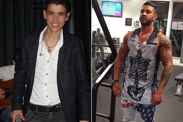 Gusttavo Lima mostra mudança no corpo após 10 anos e surpreende
