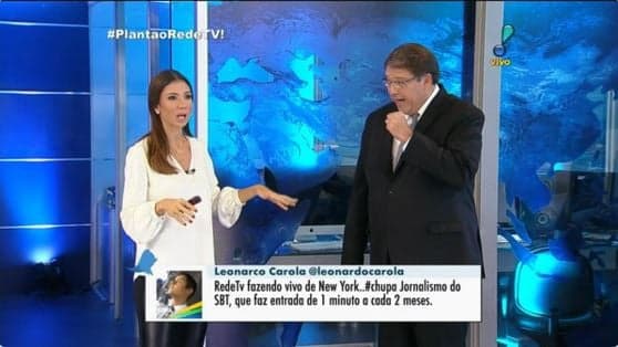 RedeTV! exibe crítica ao jornalismo do SBT durante cobertura de protestos