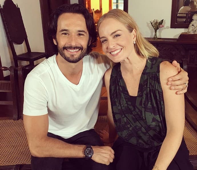 Rodrigo Santoro grava o programa "Estrelas" com Angélica