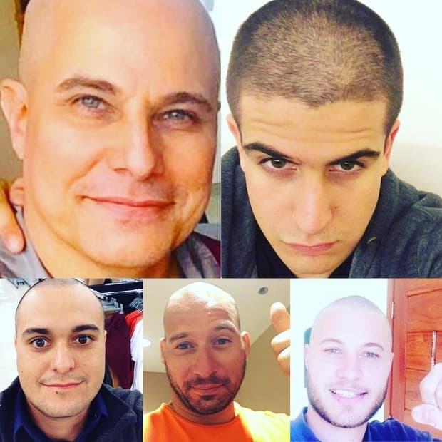 Familiares homens de Edson Celulari raspam a cabeça em homenagem ao ator