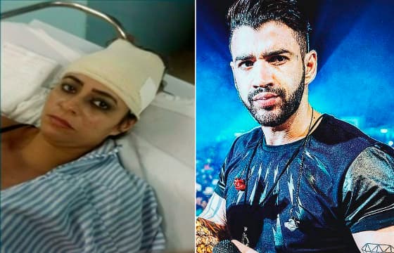 Fã de Gusttavo Lima é atingida por garrafa na cabeça em show e cantor se solidariza
