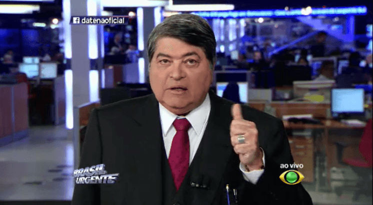 Datena detona chefão da Record e grita ao vivo: "não tem caráter nenhum"