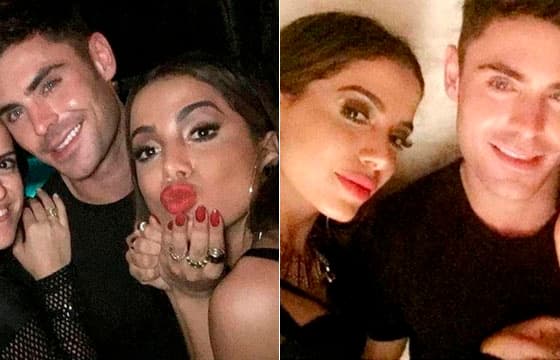 Anitta e Zac Efron beijam muito e saem juntinhos de festa, afirma jornal
