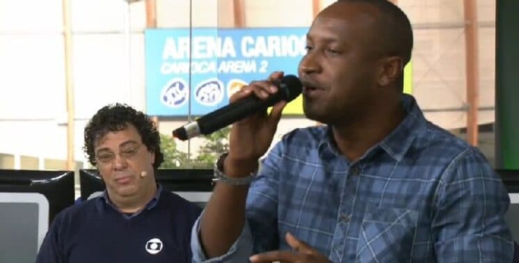 Casagrande não disfarça ao ver show de Thiaguinho no "Estúdio Olímpico" e vira piada