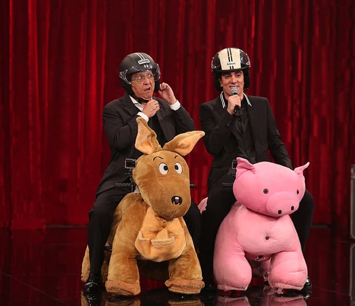 Marcelo Adnet grava "Adnight" com Galvão Bueno