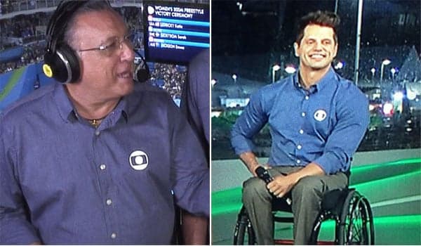 Galvão Bueno comete gafe com cadeirante ao vivo: "Todos de pé"