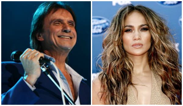 Roberto Carlos posa com Jennifer Lopez nos EUA