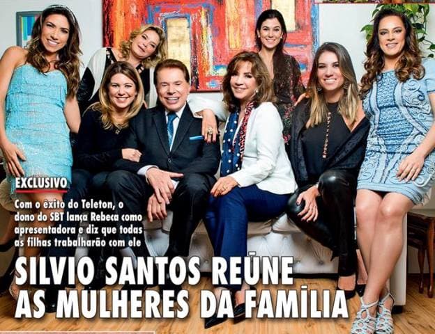 Silvio Santos posa com toda a sua família em capa de revista