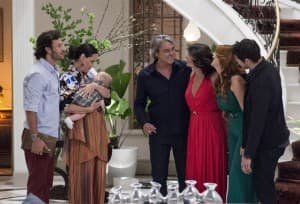 Aparício (Alexandre Borges), Rebeca (Malu Mader), Penélope (Carolina Ferraz), , Leonora (Ellen Rocche) e Adônis (José Loreto) (Foto: Globo/João Cotta)