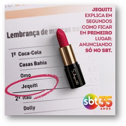 Com propaganda somente no SBT, Jequiti lidera ranking de Marcas Mais Lembradas